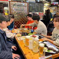 A lot of drinking at Hirome market