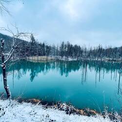 The unbelievable colours of the Blue Pond in Shirogane