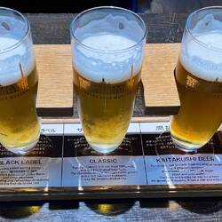 The tasting set - I liked the KAITAKUSHI beer with its original recipe best