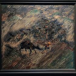 Met de buffel door de regen