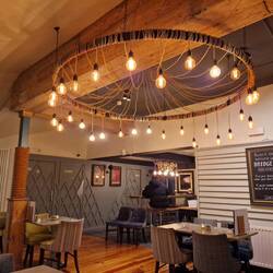 The pub was bathed in lovely warm white lights