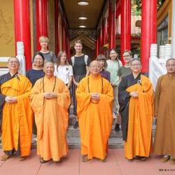 After the tonsure ceremony with Buddhist masters