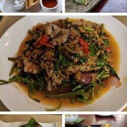 Food glorious food!! The middle dish contained Red Tree Ants!