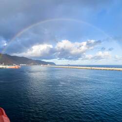 The good omen rainbow that graced us this afternoon — Santa Cruz de Tenerife, Spain.