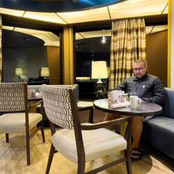 Our breakfast nook at the Lido Market on deck 9 — Oosterdam.