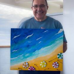 Mui's painting from today's class — aboard Oosterdam.