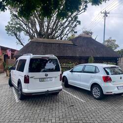Our host and his white Caddy Alltrack