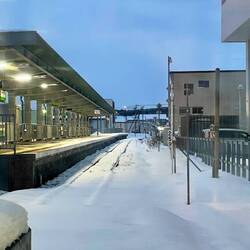 Train platform super early and cold