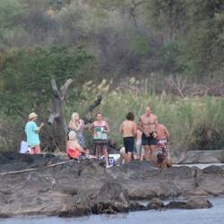 Gegenparty auf der Sandbank