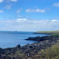 Hinten ist der "Léon Dormido" (Kicker Rock) zu sehen.