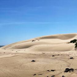 A massive sand dune at the end of the trail