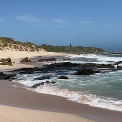 Windy and therefore wavy sea