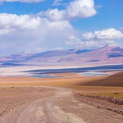 Colors of the desert. Approaching laguna Chalviri