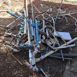 All the old plumbing and wiring.