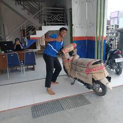 My scooter, professional packed for shipping, from an awesome cargo officer! ☺️