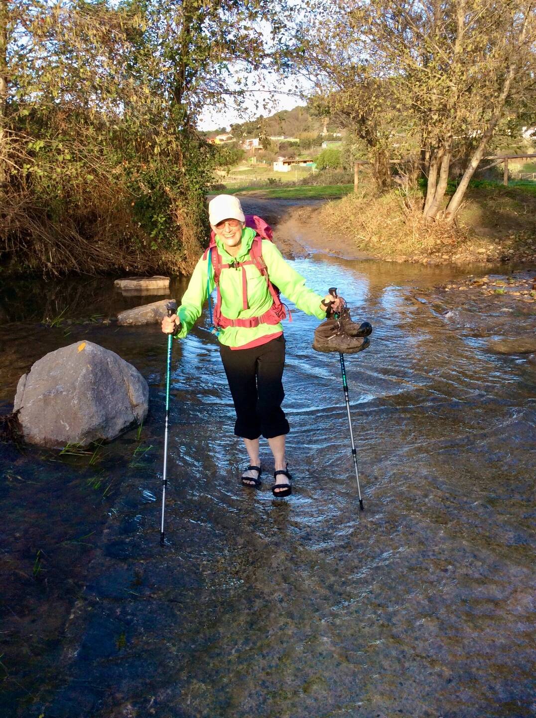 I made it through the deeper part of the water.