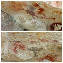 Cueva de las Manos; paintings on the aleros