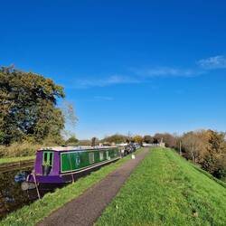 Moorings above the town on the grassy embankment