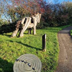 Part of a sculpture trail along the embankment