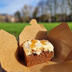 Ginger cake from Ginger & Pickles eaten in Mill Island park