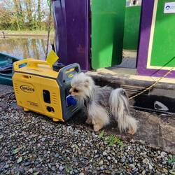 Leo inspecting the new generator