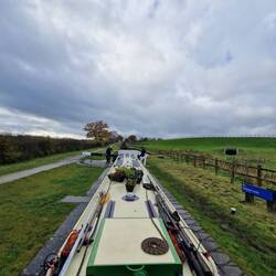 The first lock on the Llangollen with the others seen in the distance