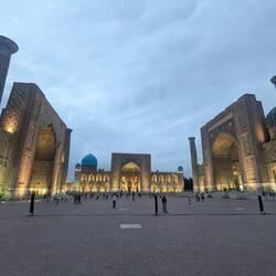The Registan Square by night
