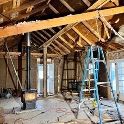 Looking toward where the bathroom and bedroom used to be. Both were moved to the opposite side.