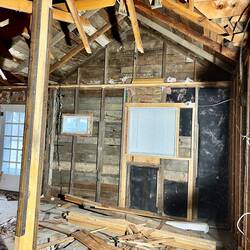 This will be the new location of the bedroom. Photo taken from where the closet will be.