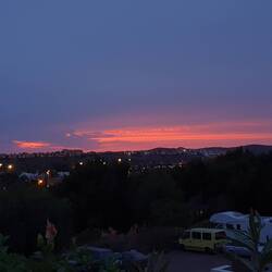 Sonnenuntergang von der Dachterrasse aus