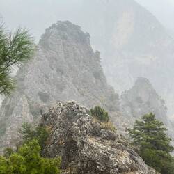 And suddenly, in the mist, we enter a deep gorge.