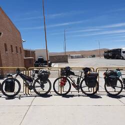 Bike gang rolling into Argentina