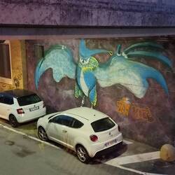 Murale sotto il ponte sull'Adda