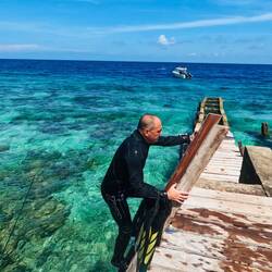 Mittags ist zum Steg zurück schwimmen angesagt - das Wasser ist fürs Boot schon zu flach 🤷🏼‍♀️