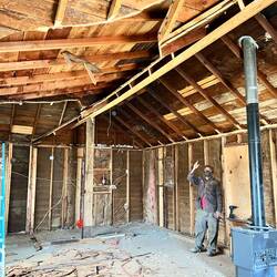 A good look at the support beams that Brice installed.