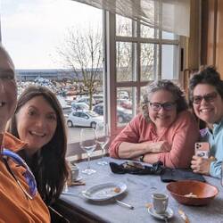 New friends and amazing scallops, pimientos de padron, and squid