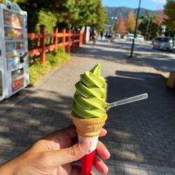 Matcha soft ice cream in Kyoto