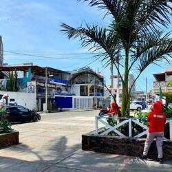 Viele rote Männchen (und Weibchen) putzen und malen fleissig im Dorf. Die Hochsaison beginnt bald 😉