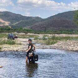 Lot's of river crossings throughout the day. This one was a big river towards the end