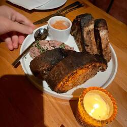 Bread w chicken liver and quince jam