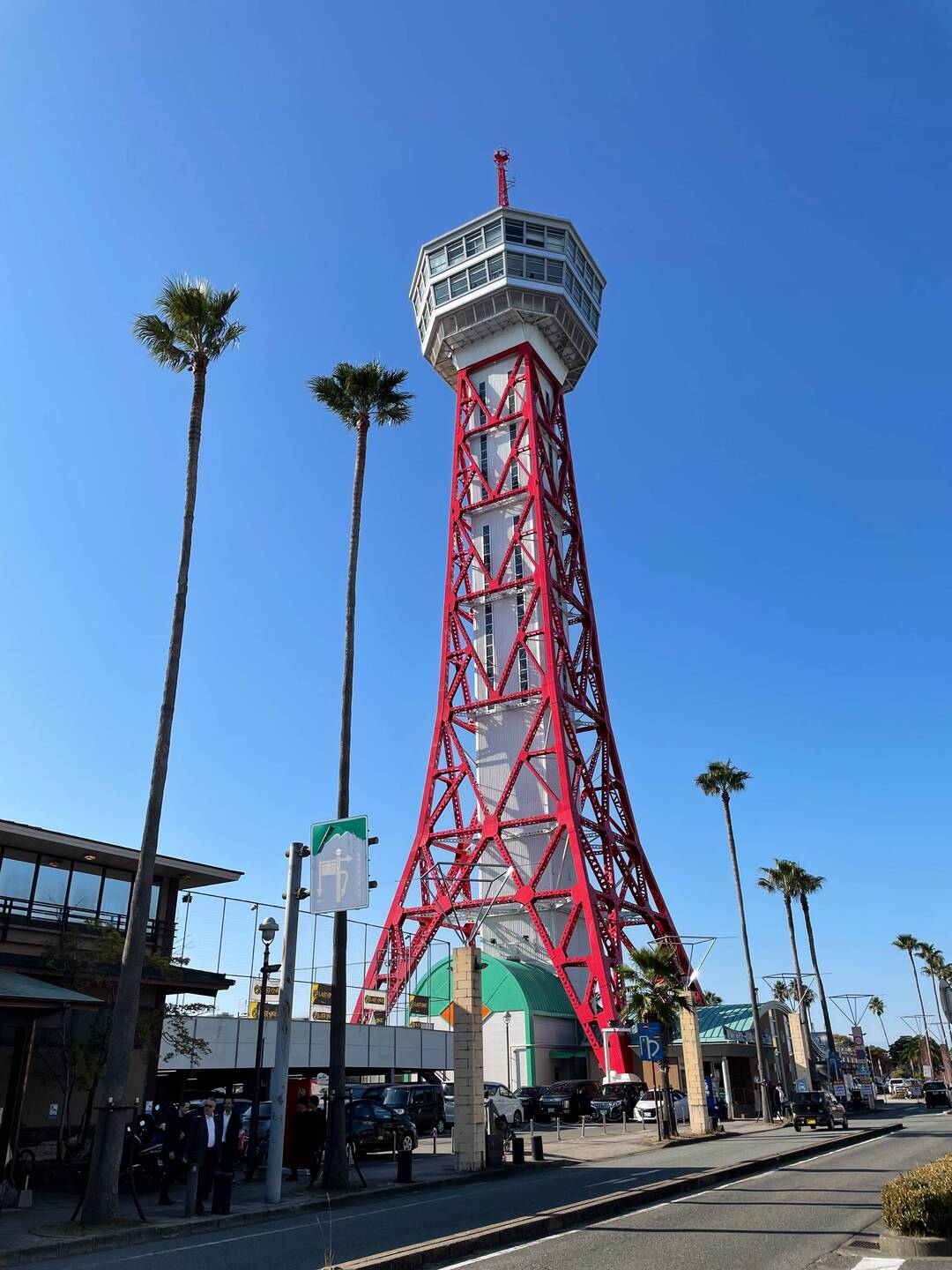A view of the Fukuoka Port Tower from below