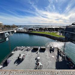 Where chairs are is actually an aircraft elevator!