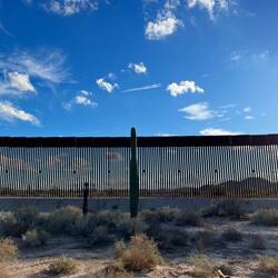 The US Mexico border fence. You can look through...