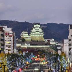 Blick zurück vom Bahnhof mit 10x Zoom