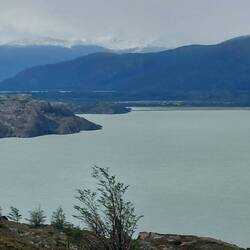 Grey Lake: Note the two icebergs
