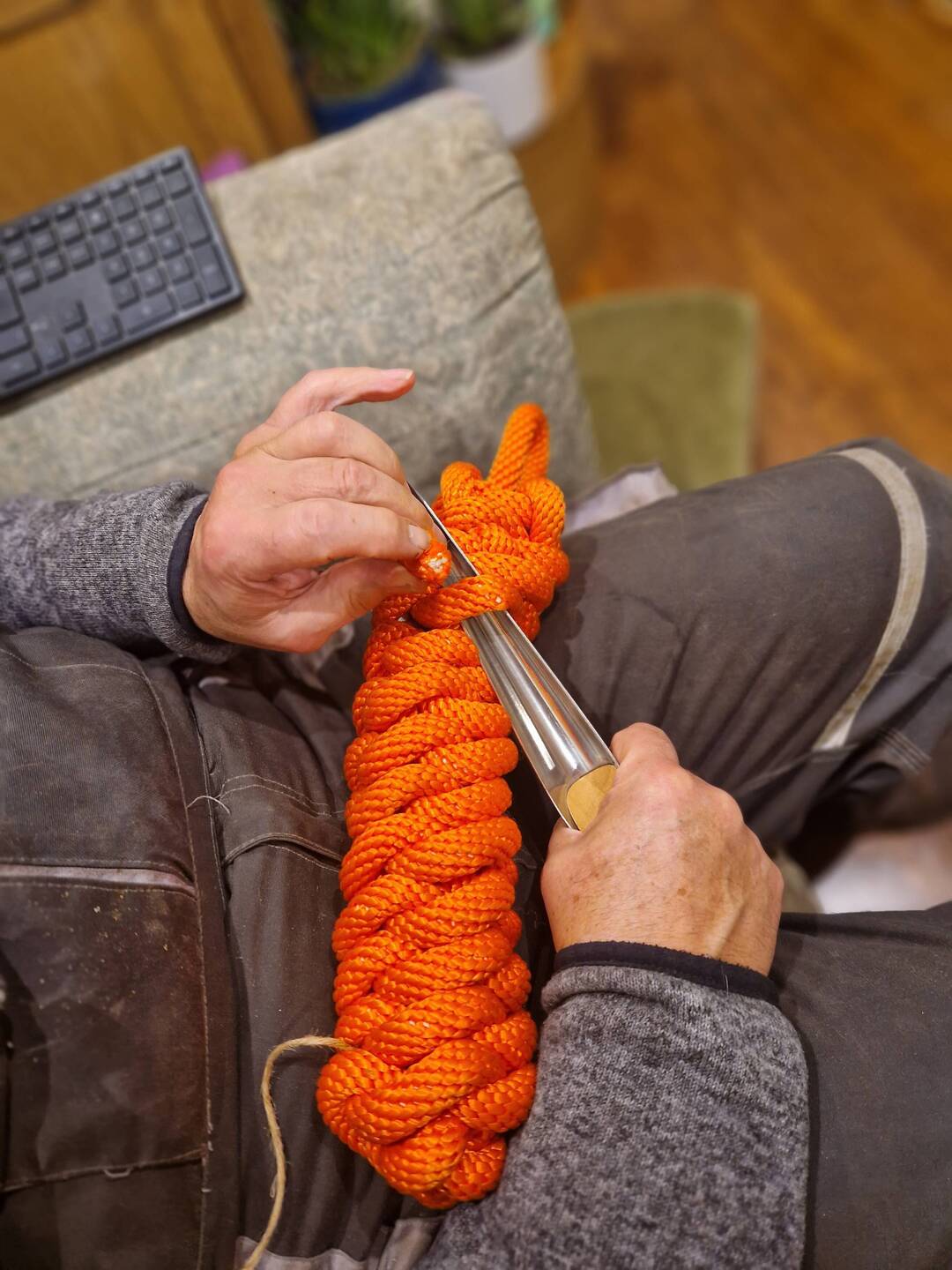 Will has learned how to use a fid to make fenders