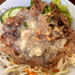 the slimy stuff on top is peanut sauce