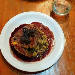 Steak in wine sauce. Best food I've had so far in South America!