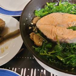 Fish dinner with artichokes