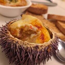 Itsas Triku Betea Labean - That's baked stuffed Sea Urchin to you.